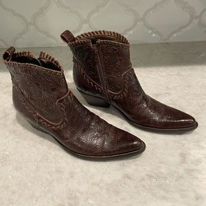 Gianni Bono Western Dandy Embossed Leather Boot 8M